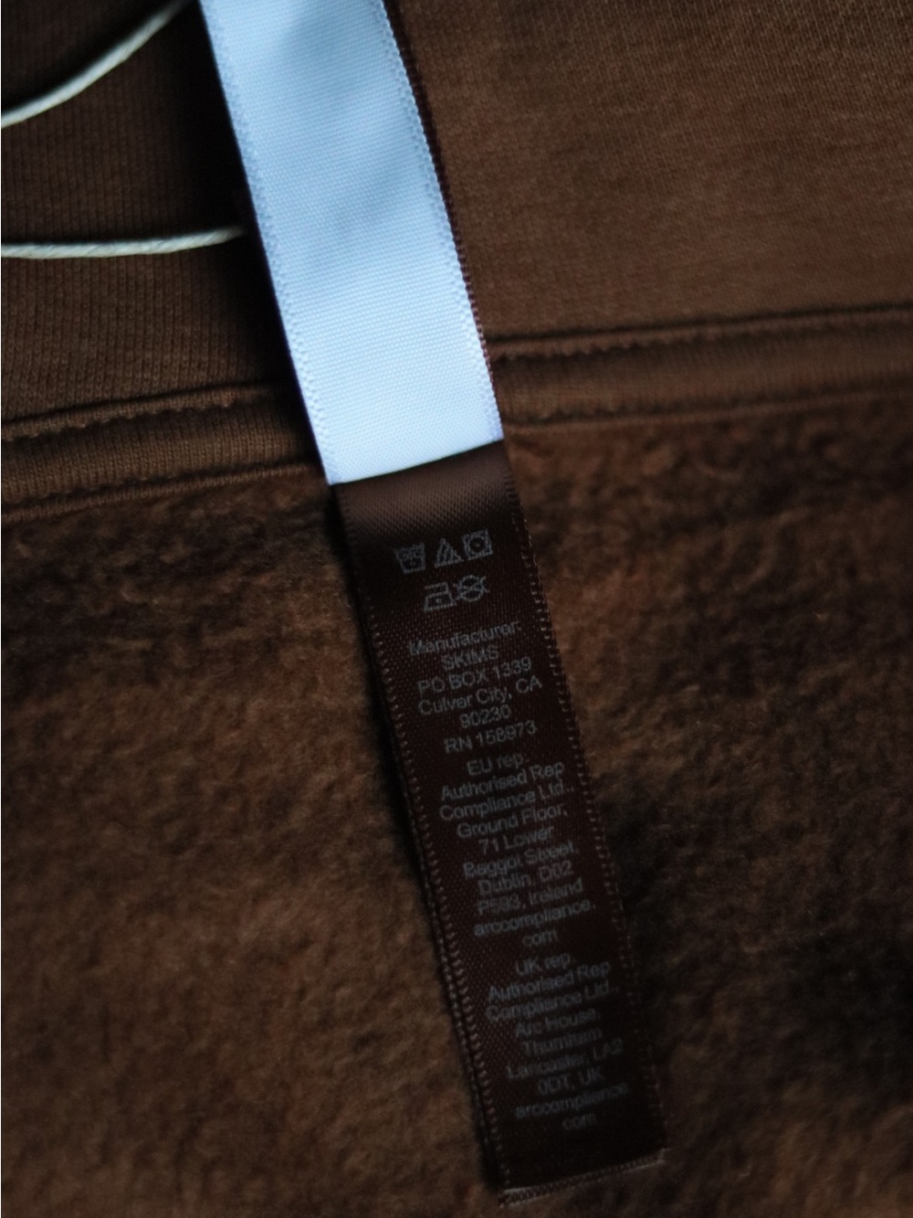 SKIMS Brown Full-Zip Utility Hoodie with Chest Logo - Picture 8 of 11